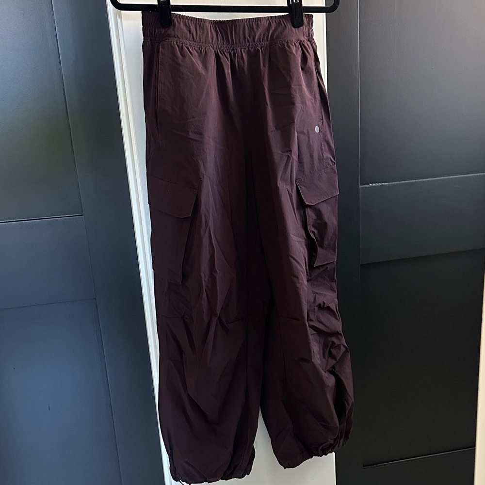 Apana Women's Deep Maroon Cargo Jogger Pants - Picture 3 of 10